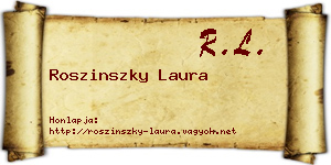 Roszinszky Laura névjegykártya